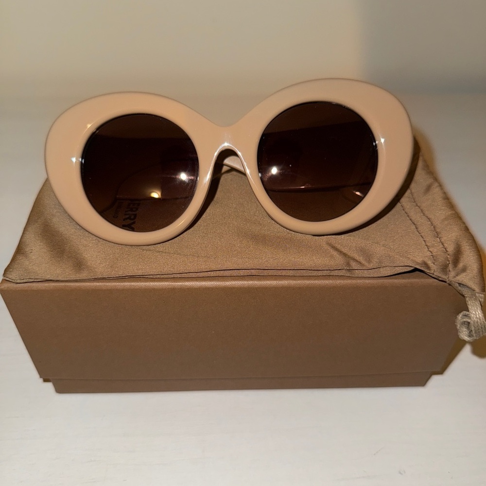 Burberry Nude Pink Round Oversized Sunglasses